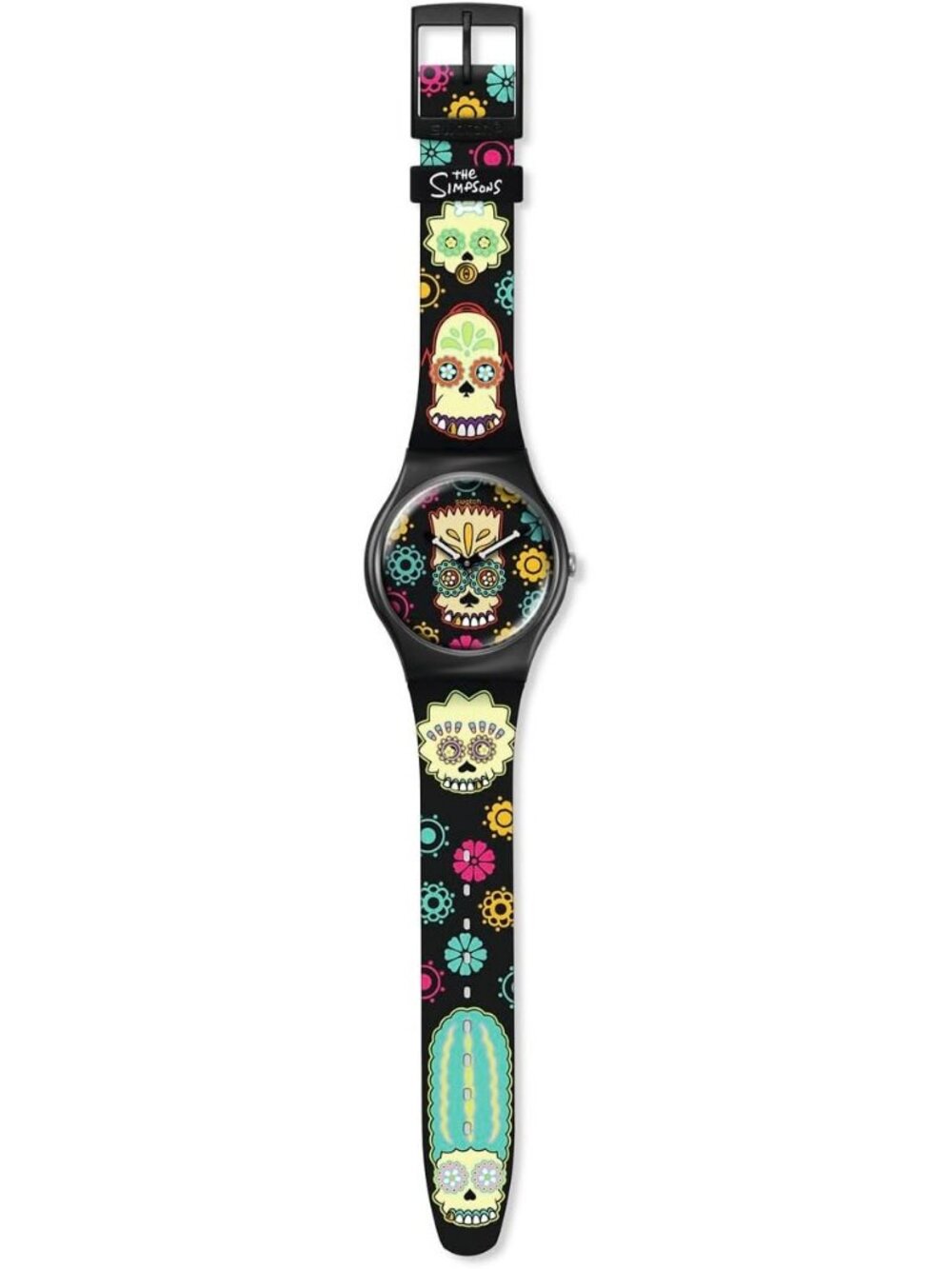 Unisex Black Polymer Gent Biosourced Lacquered Waterproof D'Oh of The Dead Watch - Picture 2 of 6